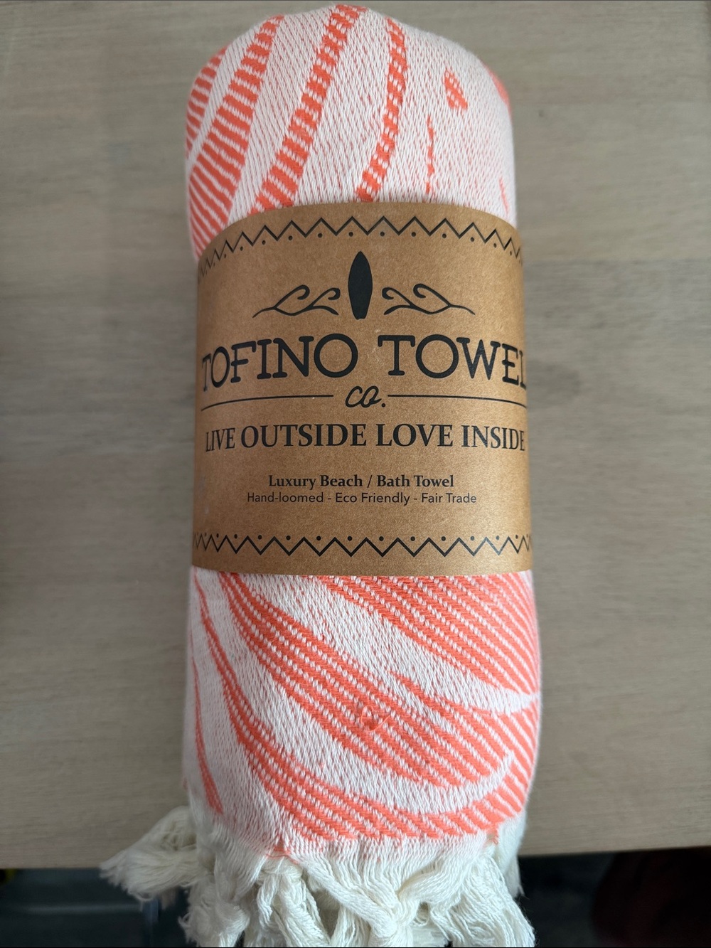 Tofino Towel Co Serenity Towel Coral Turkish Cotton Beach Bath NWT